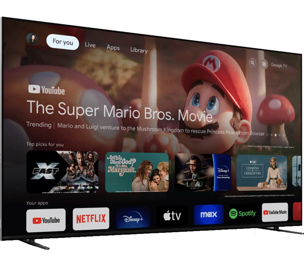 BRAVIA 7 65” classe Mini LED QLED 4K HDR Google TV (2024) Modèle : K-65XR70