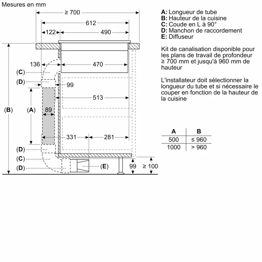 Table induction aspirante 70 cm sans cadre PVQ711H26E – Image 3