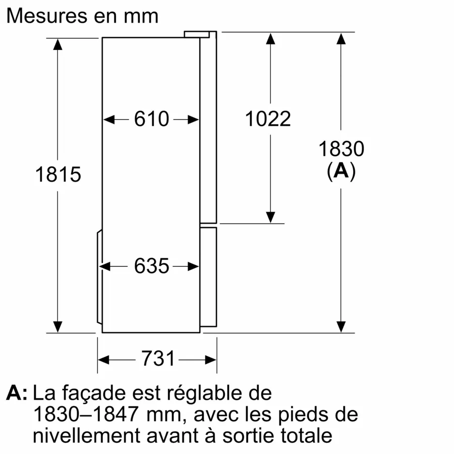 Série 4 Réfrigérateur multi-portes congélateur en bas 183 x 90.5 cm Acier brossé noir anti-traces, Total No Frost – Image 2