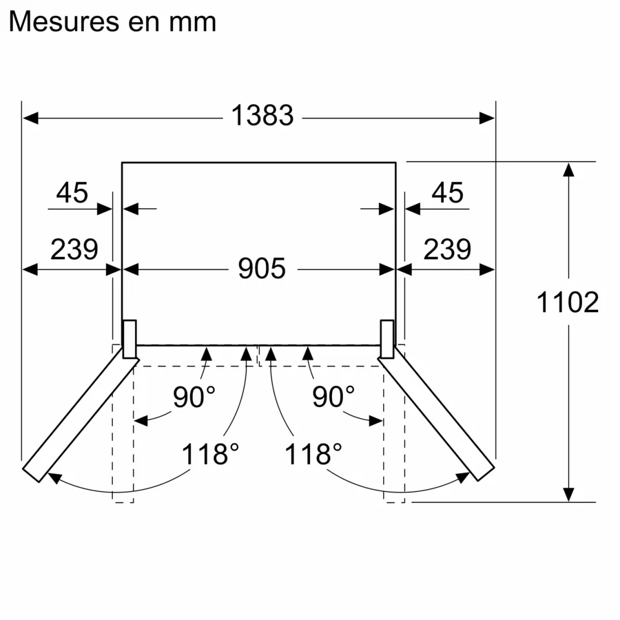 Série 4 Réfrigérateur multi-portes congélateur en bas 183 x 90.5 cm Acier brossé noir anti-traces, Total No Frost – Image 4