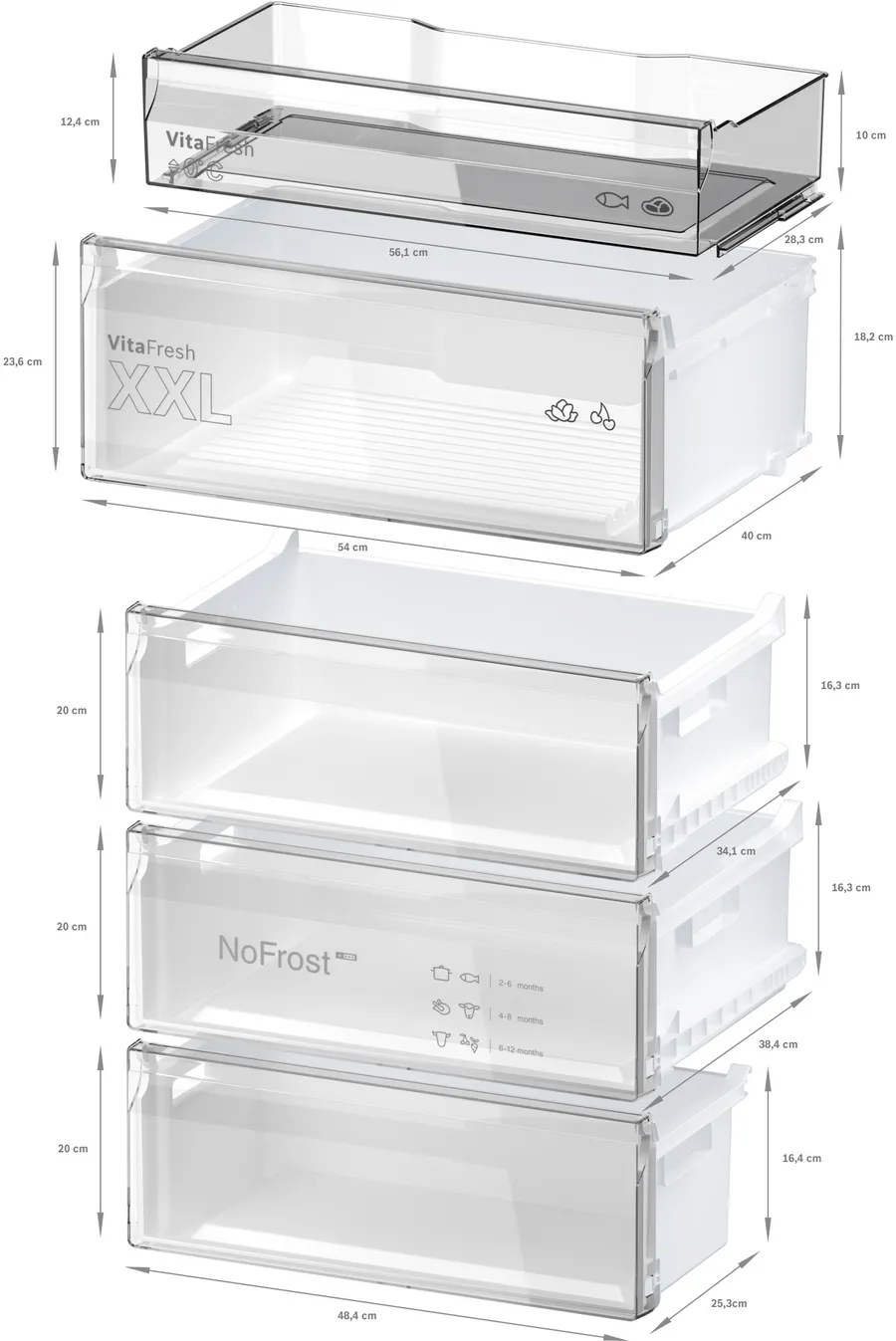 Série 4 Réfrigérateur combiné pose-libre 203 x 70 cm Acier brossé anti-traces, Total No Frost – Image 10