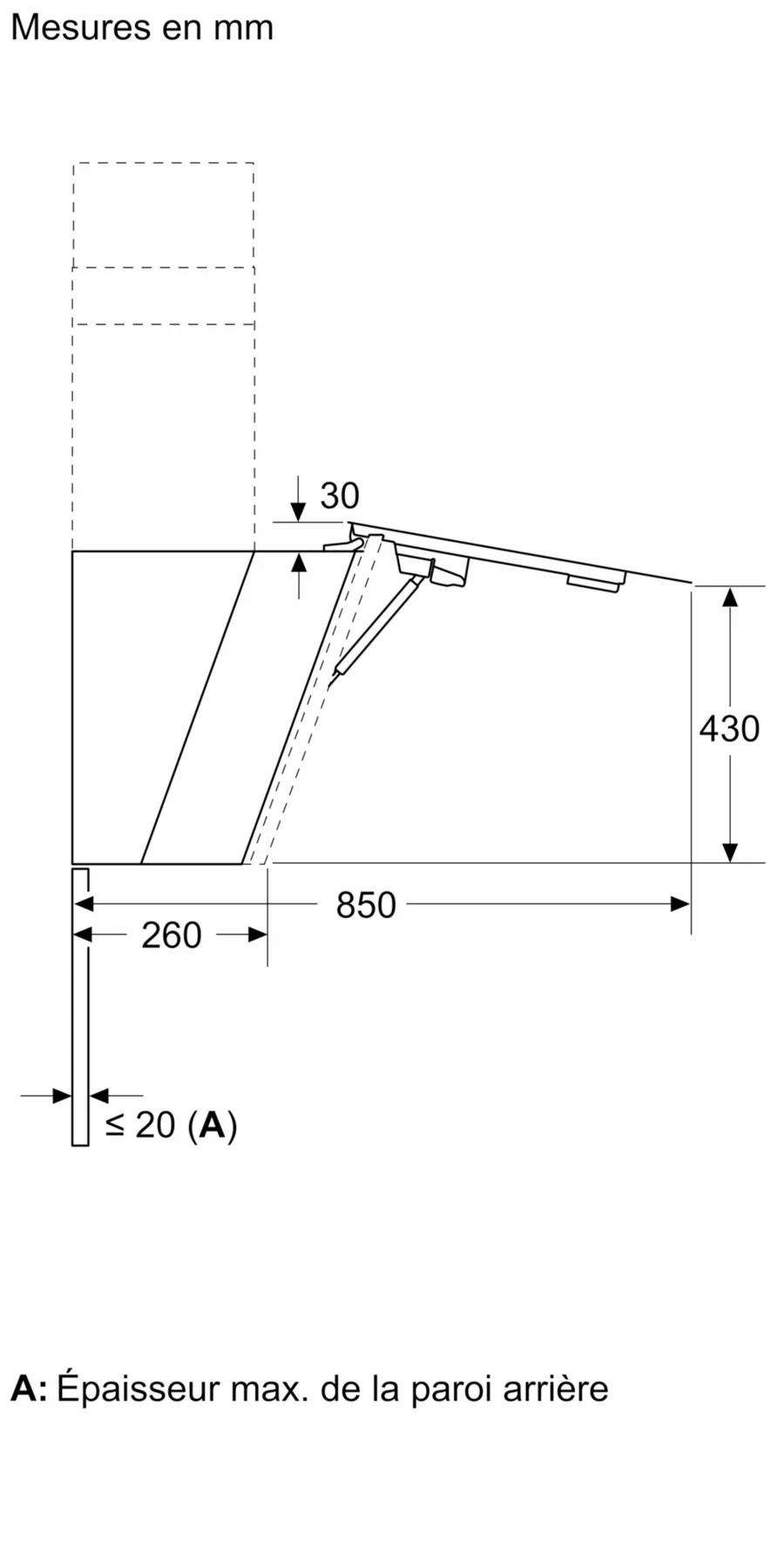 Hotte murale 80 cm Noir avec finition en verre, Noir – Image 9