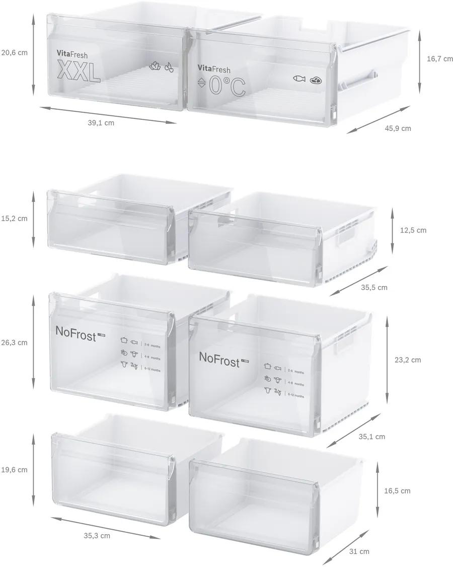 Série 4 Réfrigérateur multi-portes congélateur en bas 183 x 90.5 cm Acier brossé anti-traces, Total No Frost KFN96VPEA – Image 14