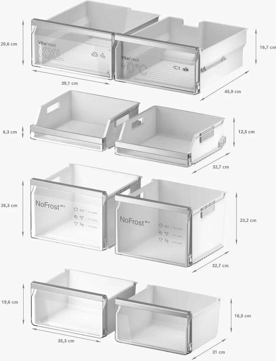 Série 6 Réfrigérateur multi-portes congélateur en bas 183 x 90.5 cm Acier brossé anti-traces, Total No Frost – Image 15