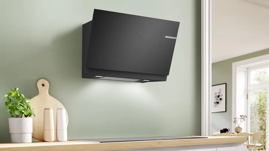 Hotte inclinée 80 cm Noir avec finition en verre, Noir DWJ81AN60 – Image 7