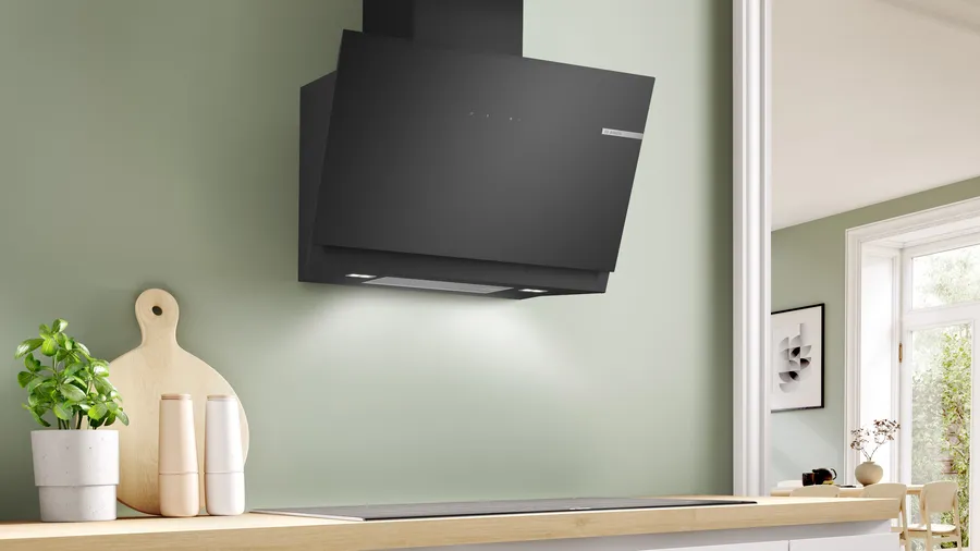 Hotte murale 80 cm Noir avec finition en verre, Noir – Image 10