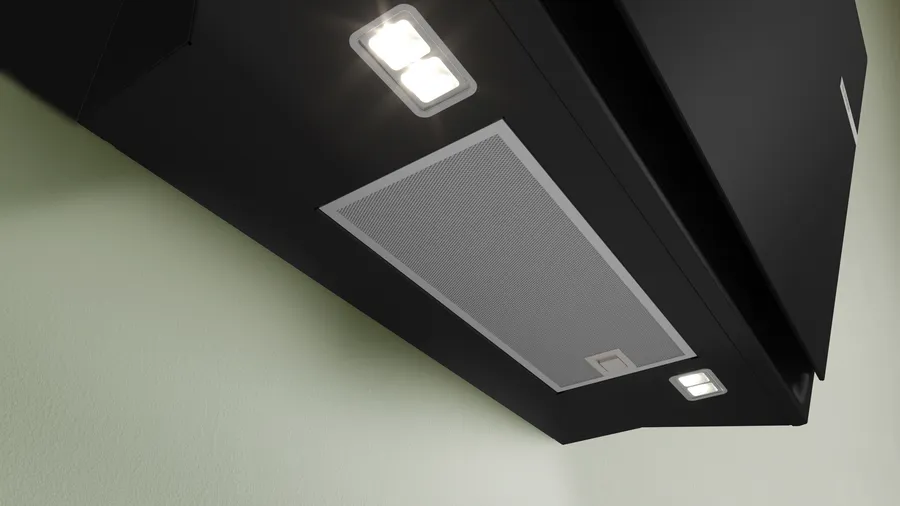 Hotte murale 80 cm Noir avec finition en verre, Noir – Image 12