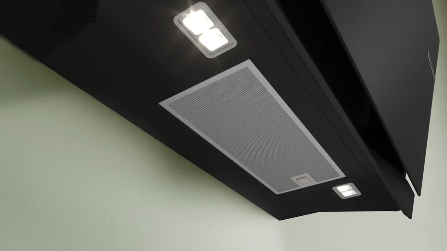 Hotte murale 90 cm Noir avec finition en verre, Noir DWK91LT60 – Image 12