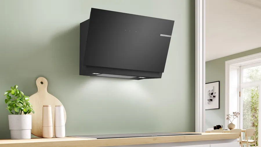 Hotte murale 80 cm Noir avec finition en verre, Noir – Image 13