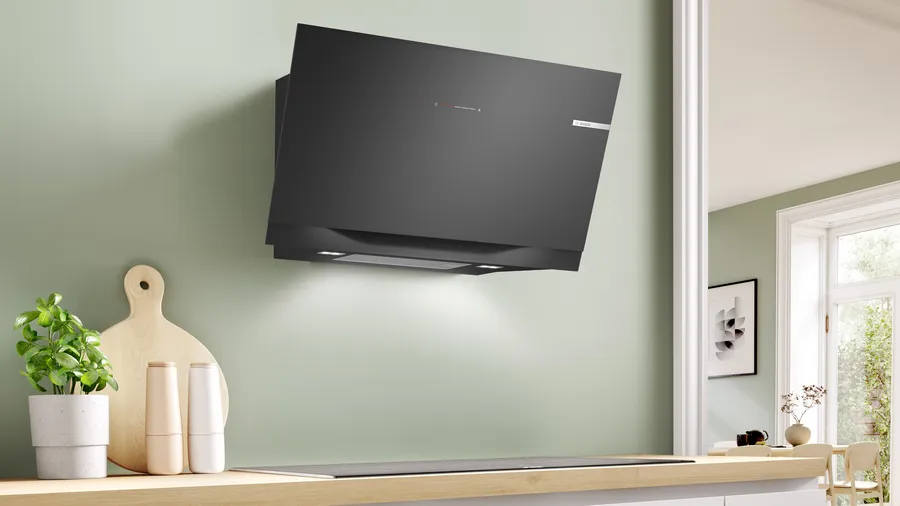 Hotte murale 90 cm Noir avec finition en verre, Noir DWK91LT60 – Image 13