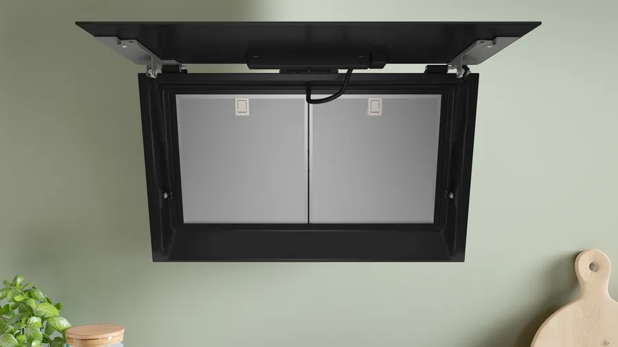 Hotte inclinée 80 cm Noir avec finition en verre, Noir DWJ81AN60 – Image 10