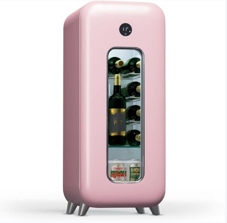 Klarstein Cave a Vin Caves à Vin de Conservation Porte en Verre Cave a Vins à Zone Unique Bar Int/Ext Frigo Vin Armoire a Vin Cave a Vin de Vieillissement Cave à Vin de 15 Bouteilles Pink – Image 5