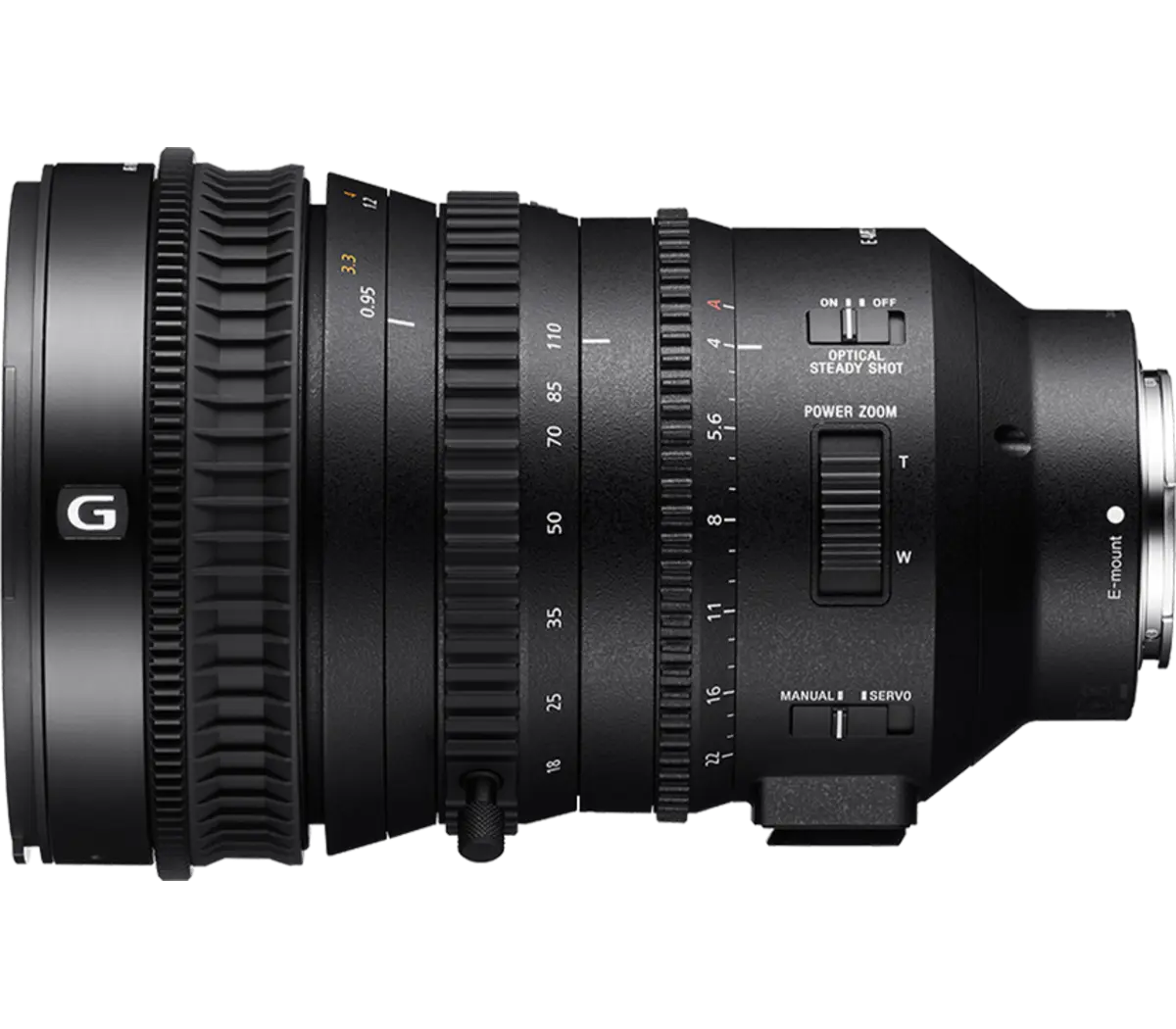 Objectif E PZ 18–110 mm F4 G OSS APS-C Standard Power Zoom G avec SteadyShot optique Modèle : SELP18110G