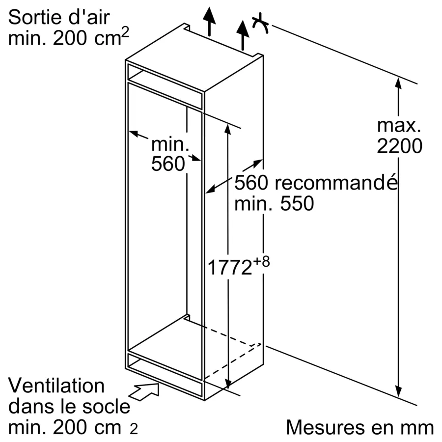 Série 6 Réfrigérateur combiné intégrable 177.2 x 55.8 cm charnières pantographes – Image 13