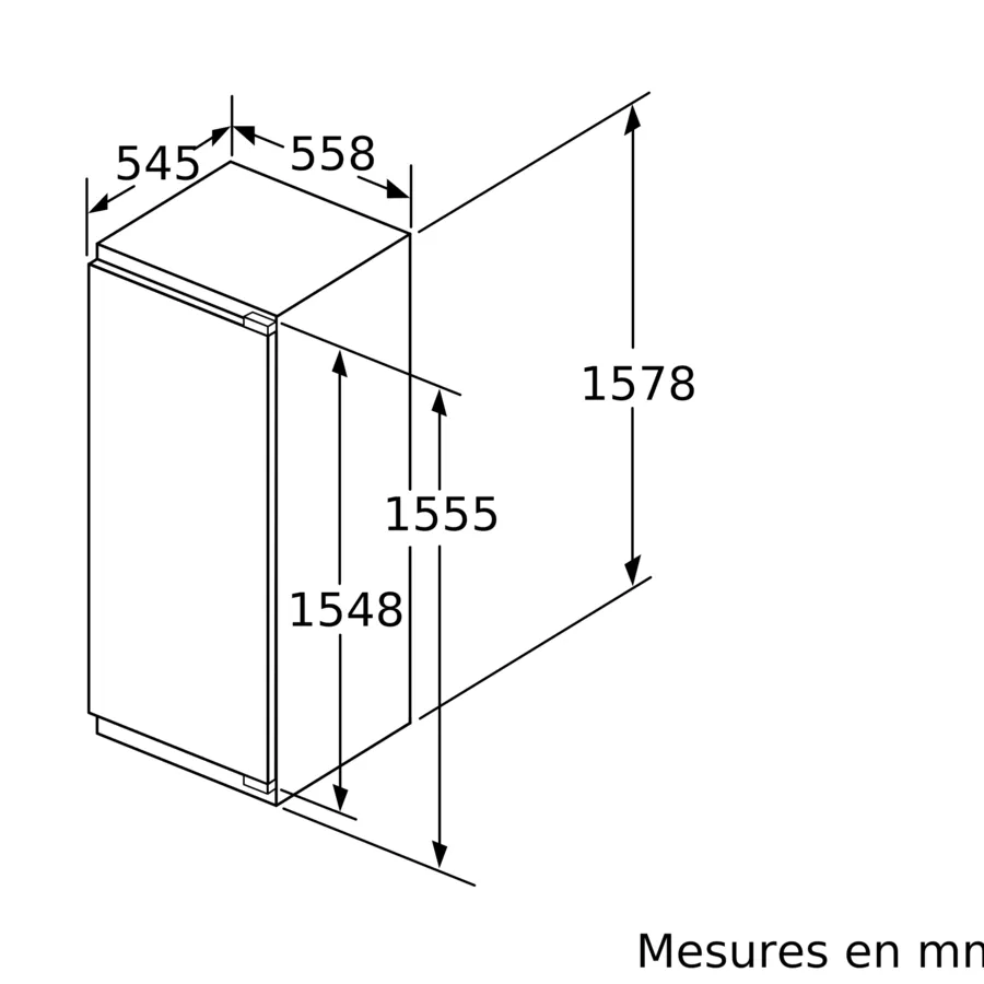 Série 6 Réfrigérateur intégrable avec compartiment congélation 157.8 x 55.8 cm charnières pantographes – Image 13