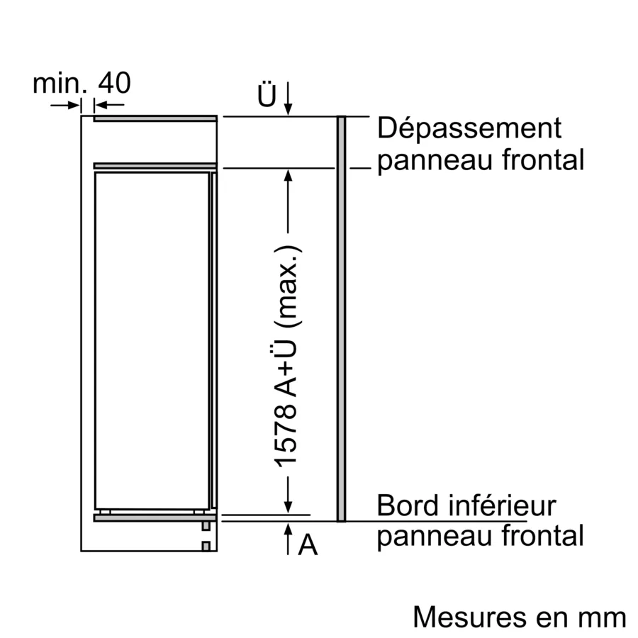 Série 6 Réfrigérateur intégrable avec compartiment congélation 157.8 x 55.8 cm charnières pantographes – Image 15