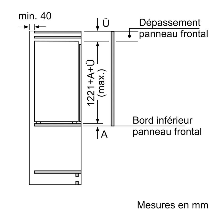 Série 2 Réfrigérateur intégrable 122.1 x 54.1 cm Charnières à glissières – Image 12
