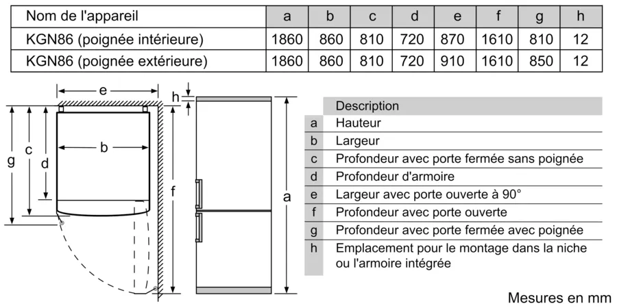 Série 4 Réfrigérateur combiné pose-libre 186 x 86 cm Acier brossé anti-traces, Total No Frost KGN86VIEA – Image 11