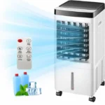 Climatiseur Mobile Sans Évacuation,10 L, 65 W,Avec minuterie 7 h, 65 dB Oscillation à 120°,Réservoir d'eau amovible Télécommande